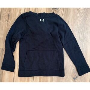 Under Armour Kids Rival Fleece Hoodie Black Pullover Sweatshirt YMD Medium